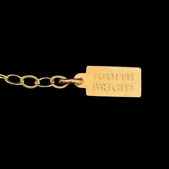 Judith Bright Designer 14K Gold Filled Dainty UNO Chain Bracelet with 4mm Stone - Picture 3 of 5